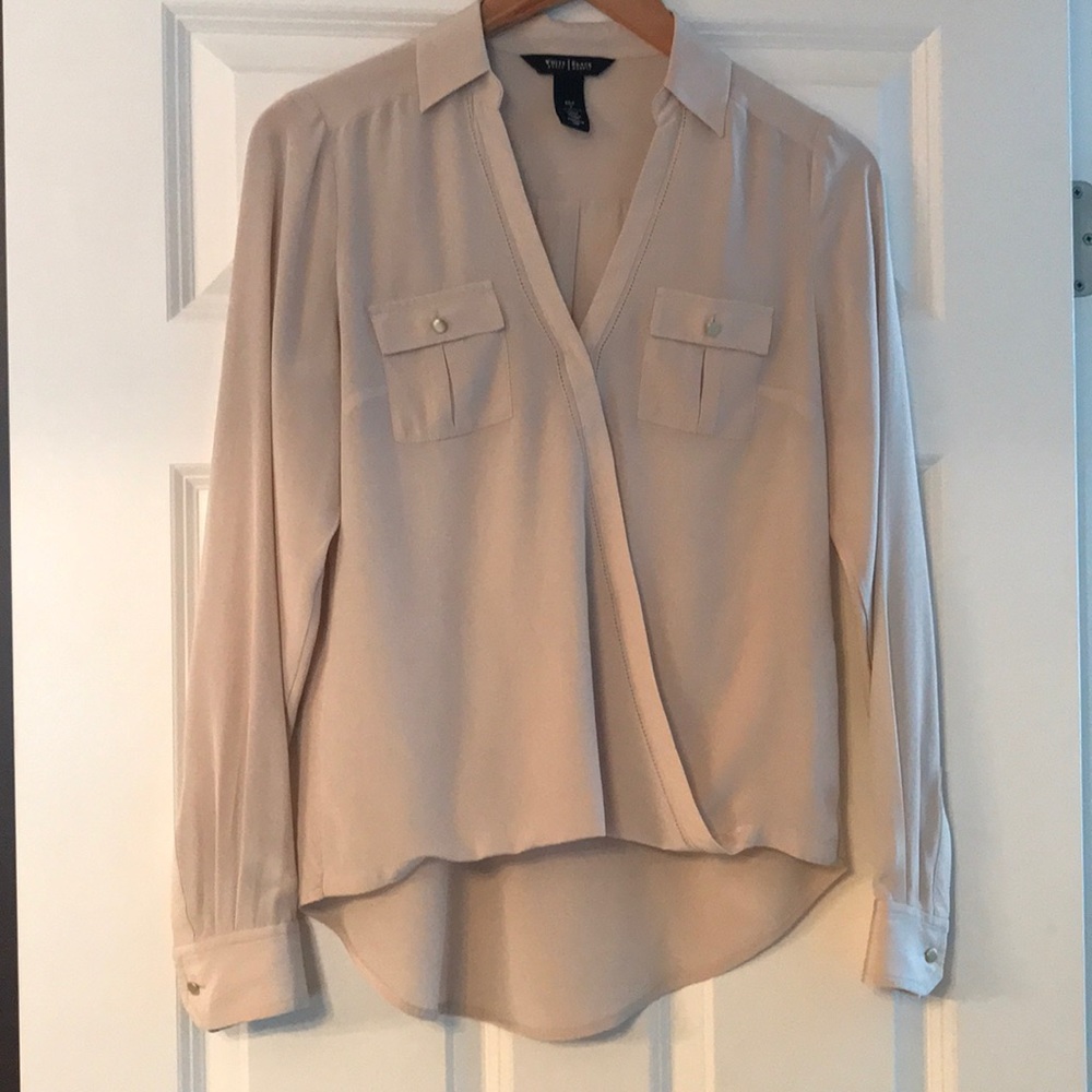 WHBM Beige Silk Blouse